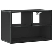 Mobile TV a parete dal design industriale nero 60 x 31 x 39,5 cm con ampio vano contenitore in legno nero 02_0049620