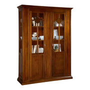 Vetrina 2 porte in legno tinta noce arte povera 148x49x207 - Mobili 2G