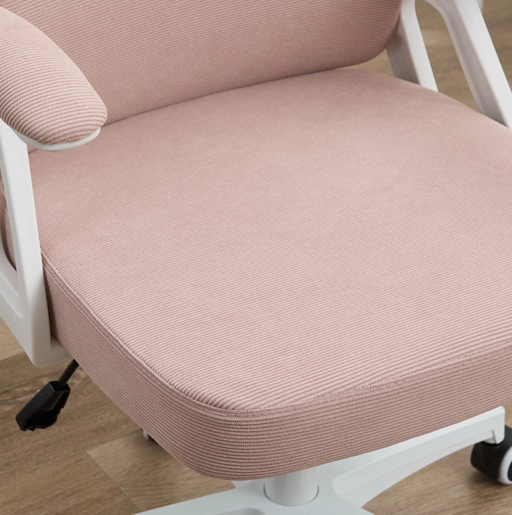Sedia da ufficio con schienale in rete e braccioli ribaltabili rosa HAVRYA