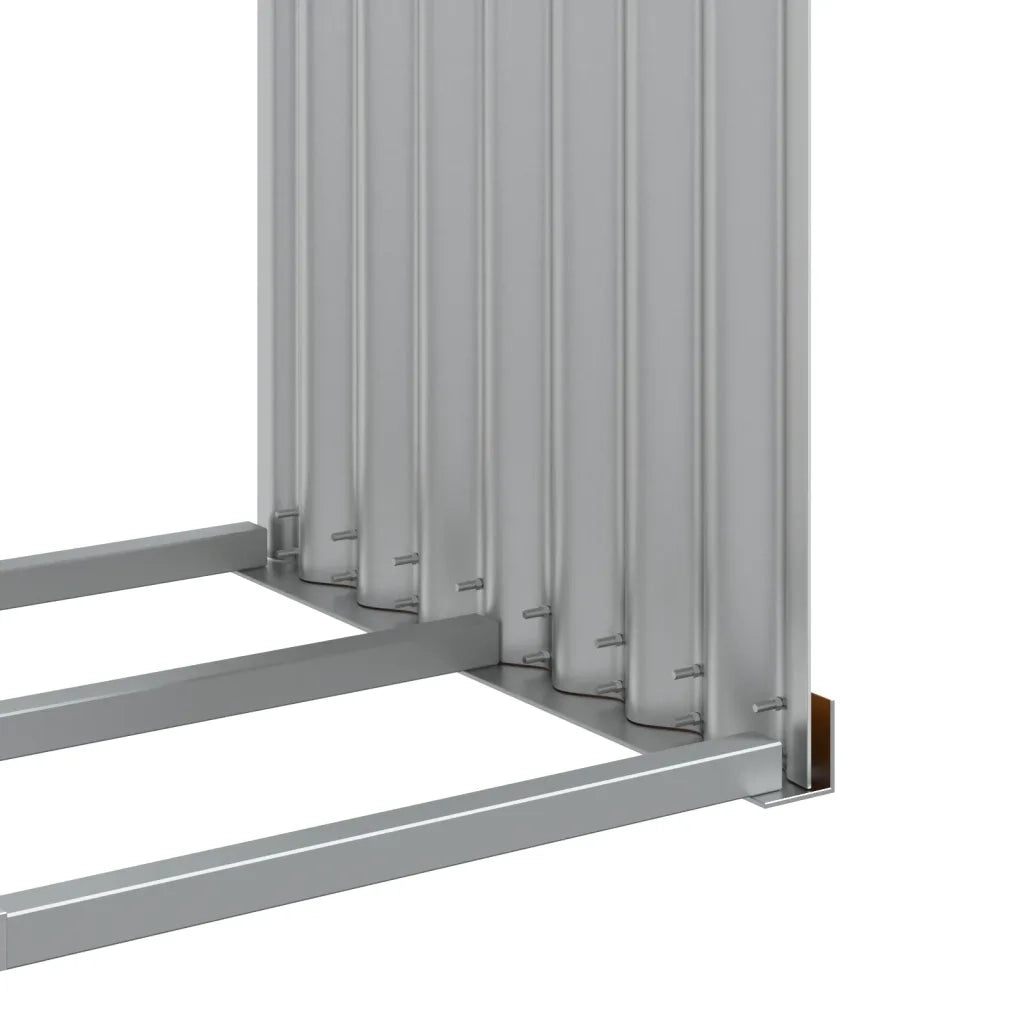 Portaceppi Effetto Legno 120x45x210 cm in Acciaio Zincato 364582
