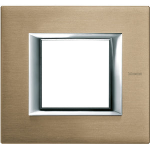 Bticino Axolute - Placca 2P Titanio Spazzolato HA4802NX