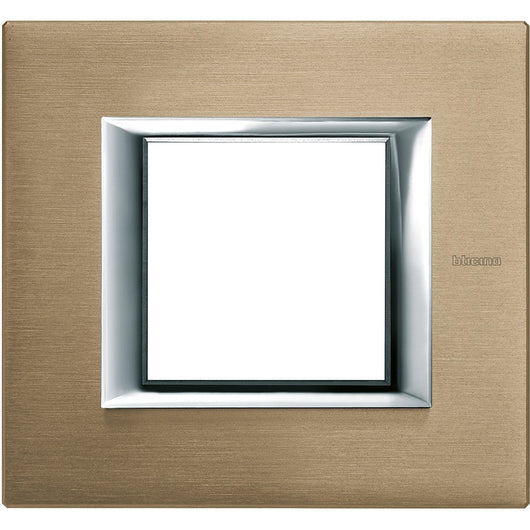 Bticino Axolute - Placca 2P Titanio Spazzolato HA4802NX