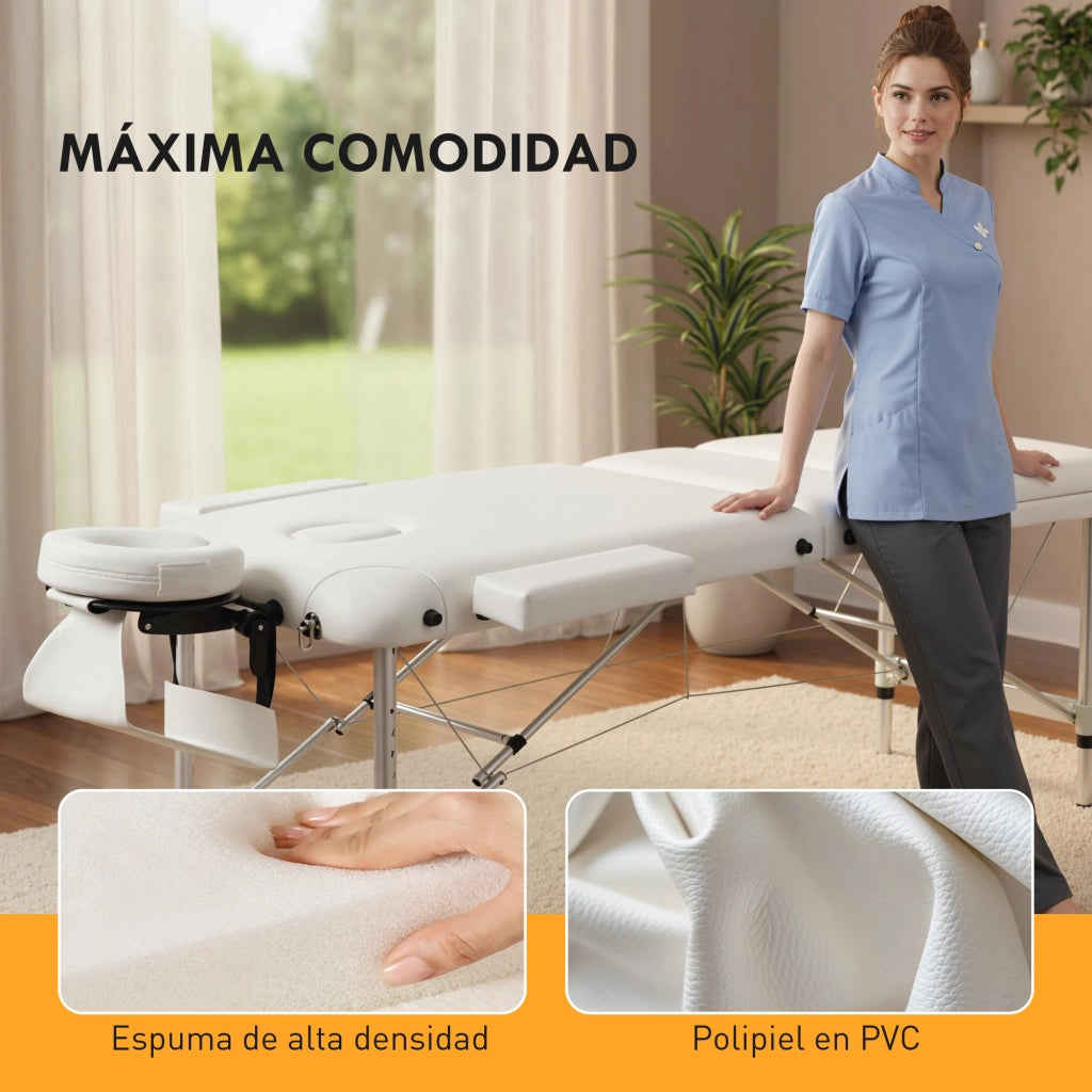 Poltrona Massaggiante Elettrica Reclinabile Pieghevole ¨C Zephmum ¨C Bianco Tessuto