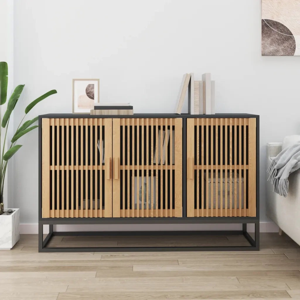 Credenza Nera 105x30x65 cm in Legno Multistrato 352122