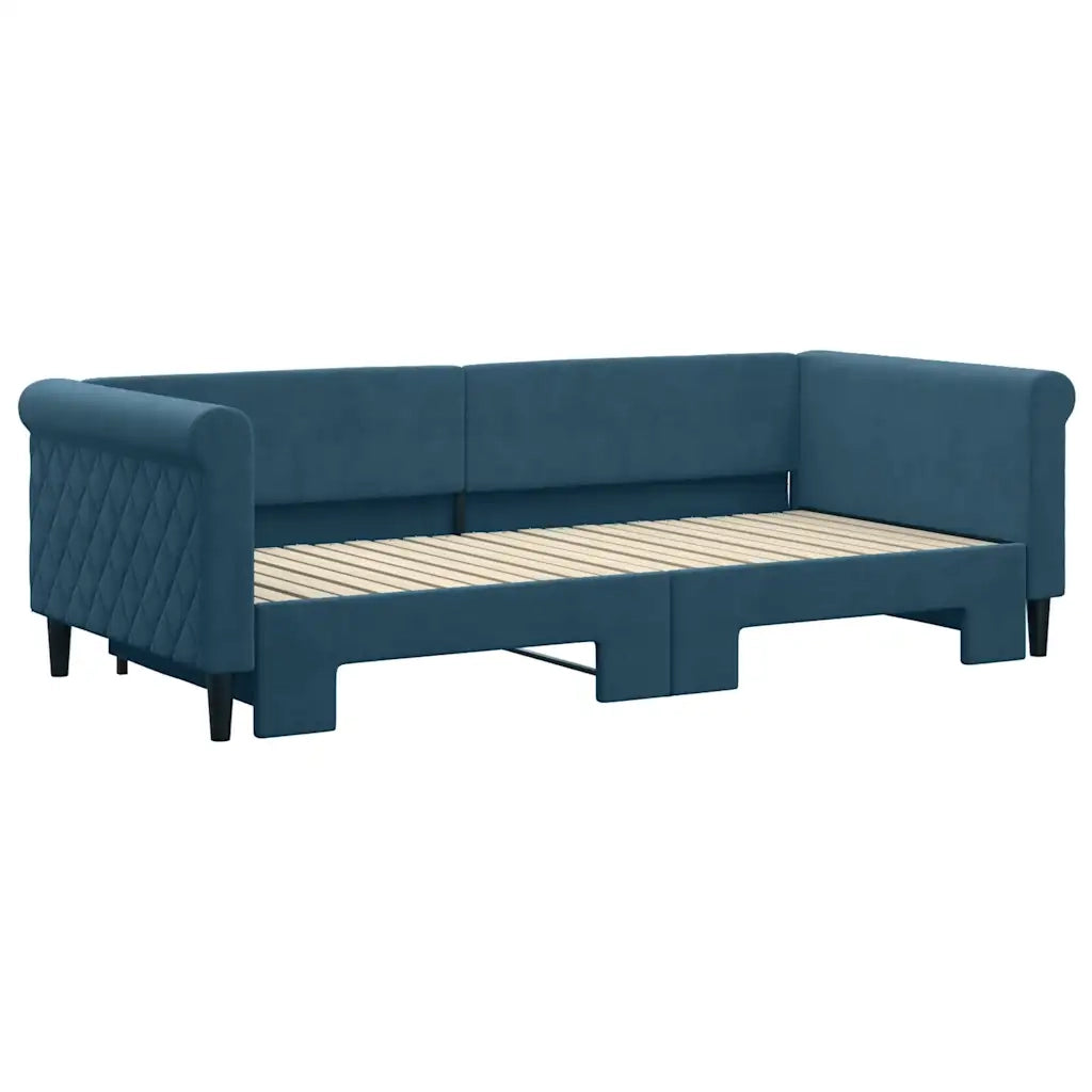 Divano Letto con Letto Estraibile-Sofa Letto-Daybed Blu 90x200 cm in Velluto 933482