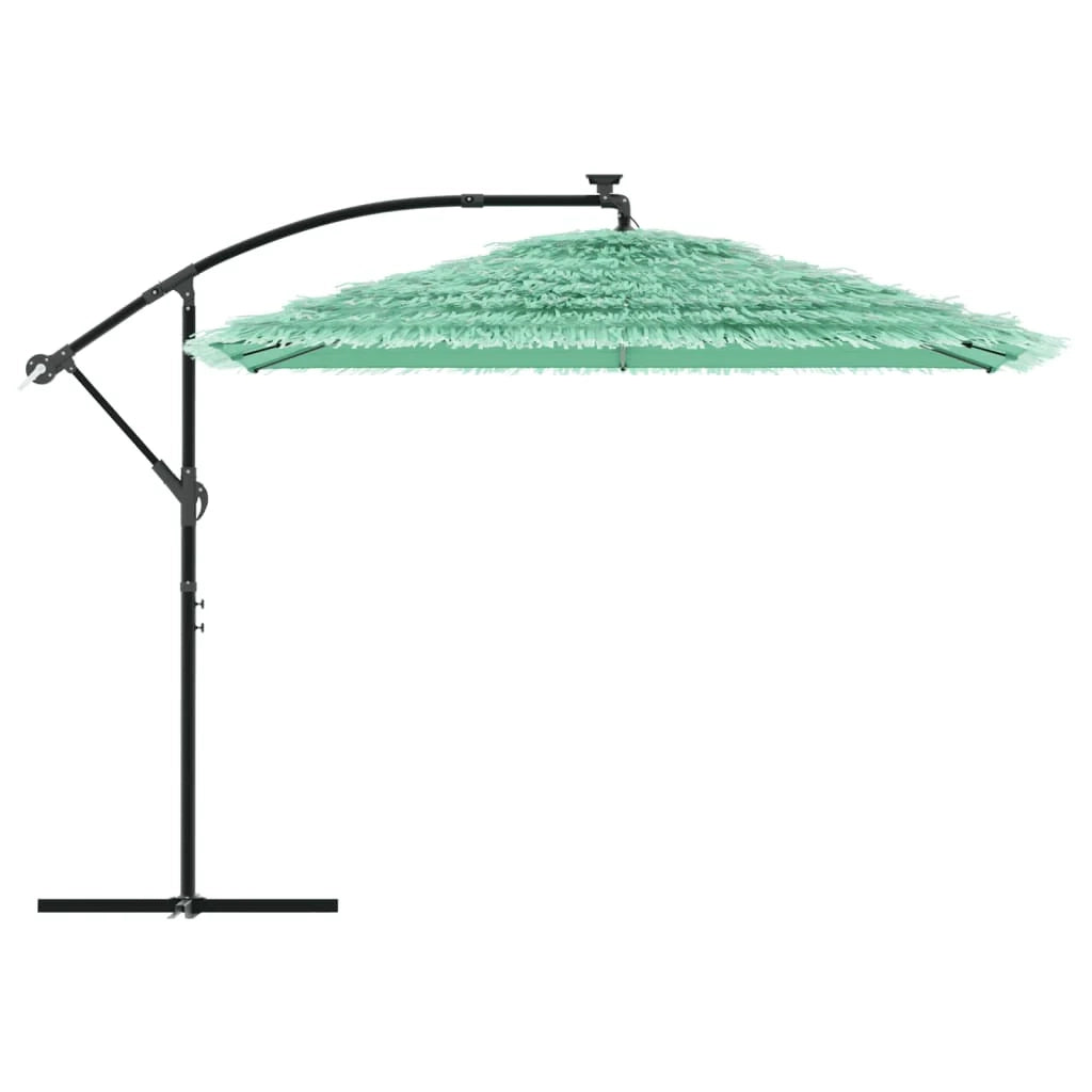 Ombrellone da giardino con palo in acciaio 290 x 290 x 238 cm protezione dal sole e dalla pioggia design moderno in poliestere verde 02_0056383
