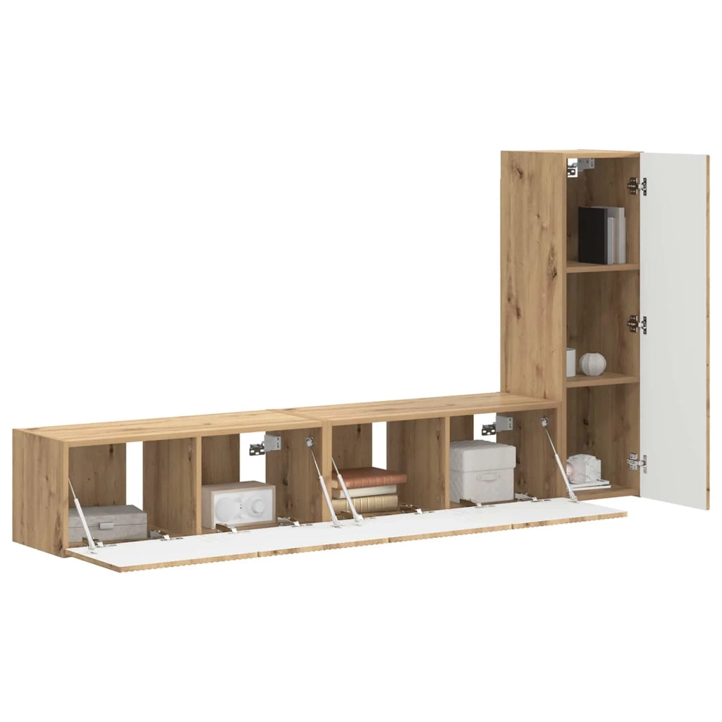 Set mobile TV 3 pcs Rovere artigianale Legno multistrato