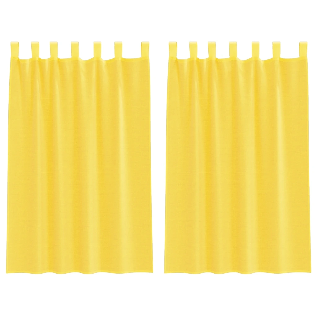 vidaXL Tende in Voile con Passanti 2 pz Giallo 140x175 cm
