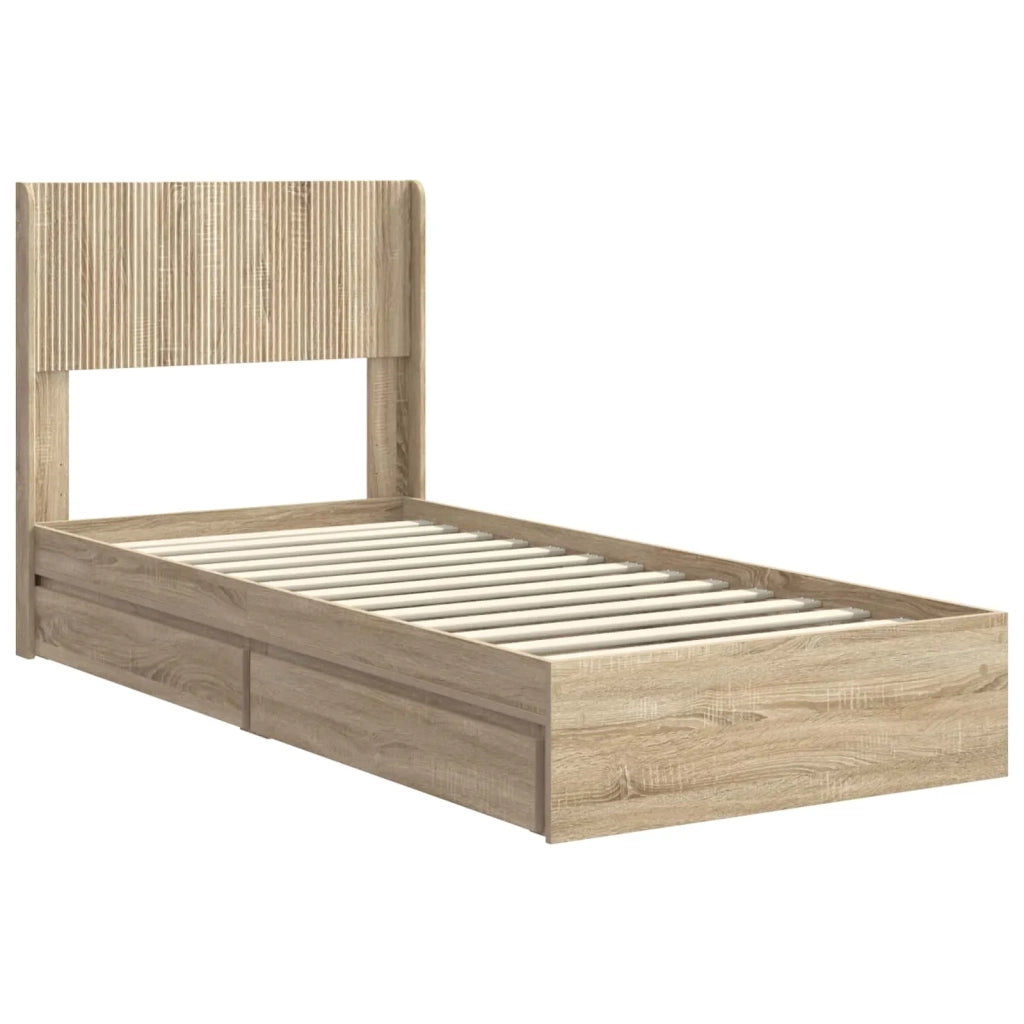 Struttura del letto con stoccaggio e testata Rovere Sonoma 3414415