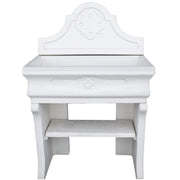 Pilozza lavabo bianca serie romantica cemento calcestruzzo 90 x 50 x h.28 cm