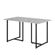 Vicco Tavolo da pranzo Nero/marmo-bianco 140 x 80 cm