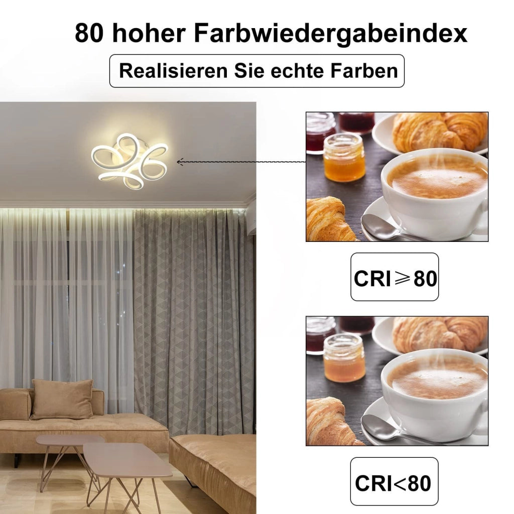 ZMH Lampada da soffitto a LED in bianco e nero dal design moderno per interni