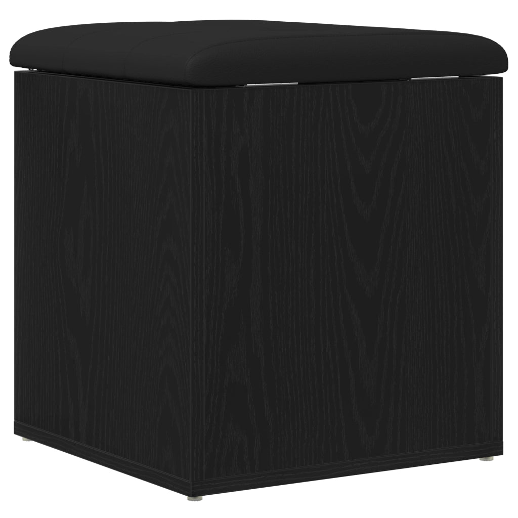 Panchina con contenitore Rovere nero 42x42x45 cm Legno massello