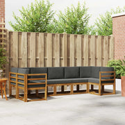 Set di divani da esterno con cuscino 7 pcs Naturale e Antracite