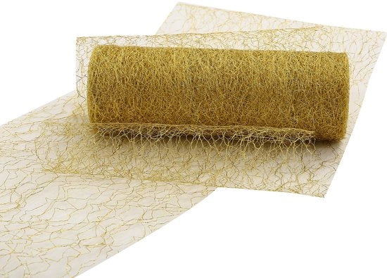 Telaio da tavolo, telaio da tavolo per carta da parati, telaio da tavolo in oro e argento, telaio da tavolo per matrimonio, asciugamano da tavolo in fleece per festa, matrimonio e Natale (oro, 15 x 900 cm)