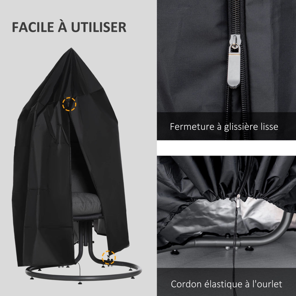 Rivestimento per Sedia a Uovo Sospesa ¨C Zephmum ¨C Tessuto Oxford 210D, Nero, ?115x190cm