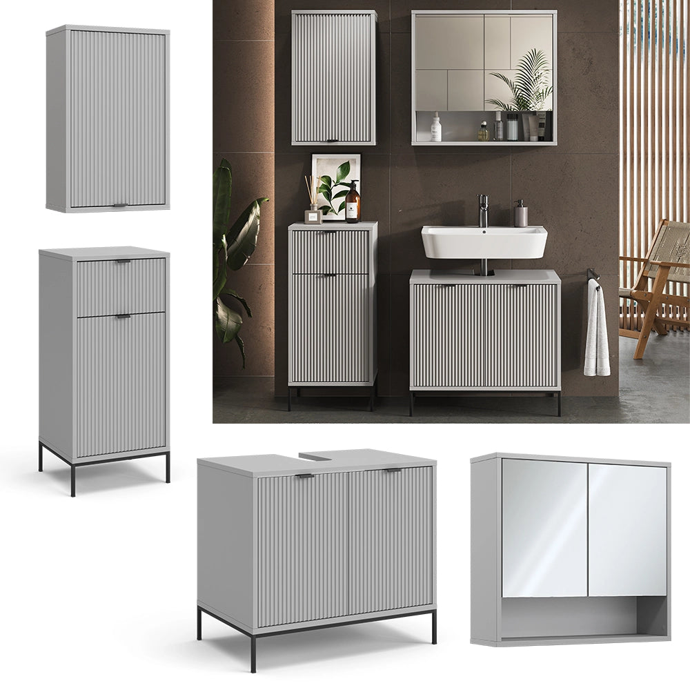 Vicco Set di mobili da bagno Grigio 4 parti