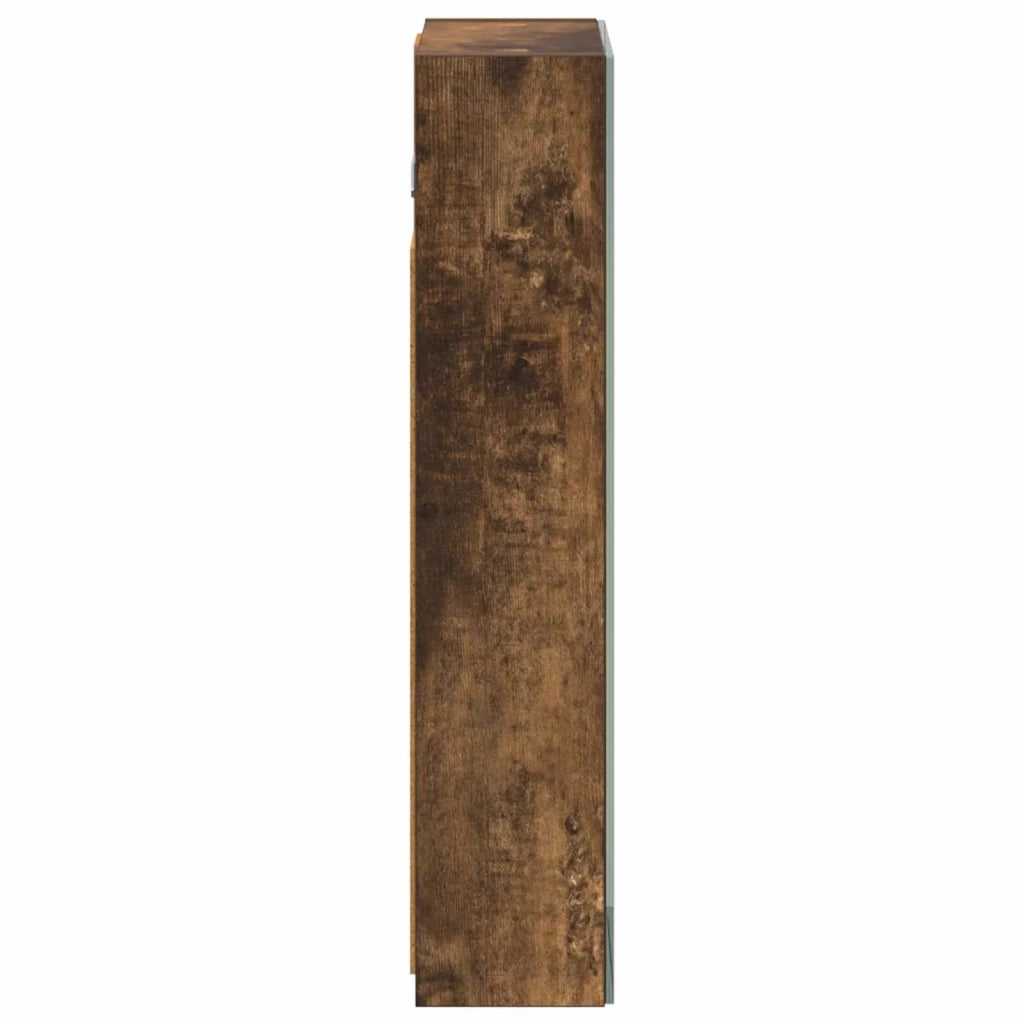 Mobiletto per specchio da bagno Rovere fumé 30 x 10,5 x 50 cm 889011