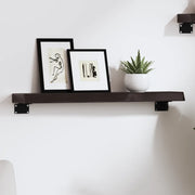 Ripiano Muro Marrone Scuro 60x10x4 cm Massello Rovere Trattato 363759