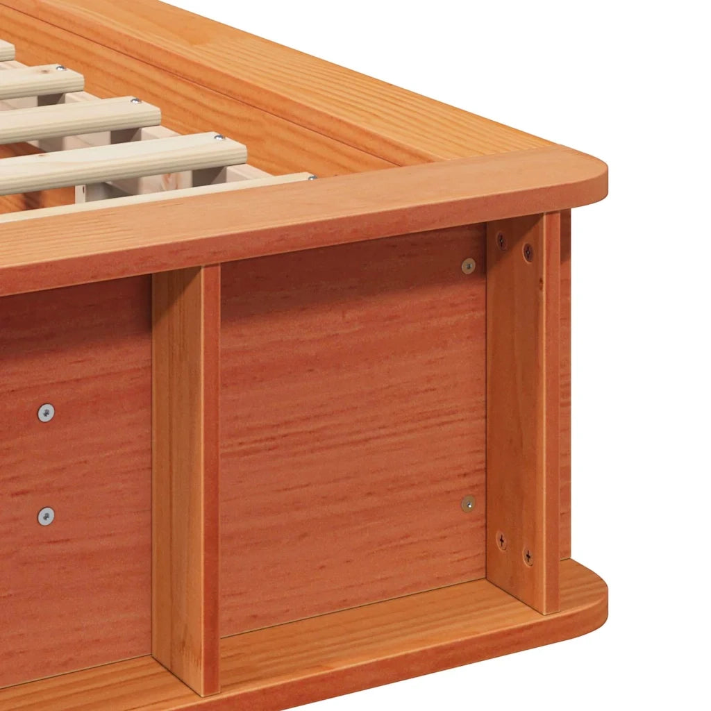 vidaXL Struttura del letto Cera marrone 90 x 190 cm Legno massello