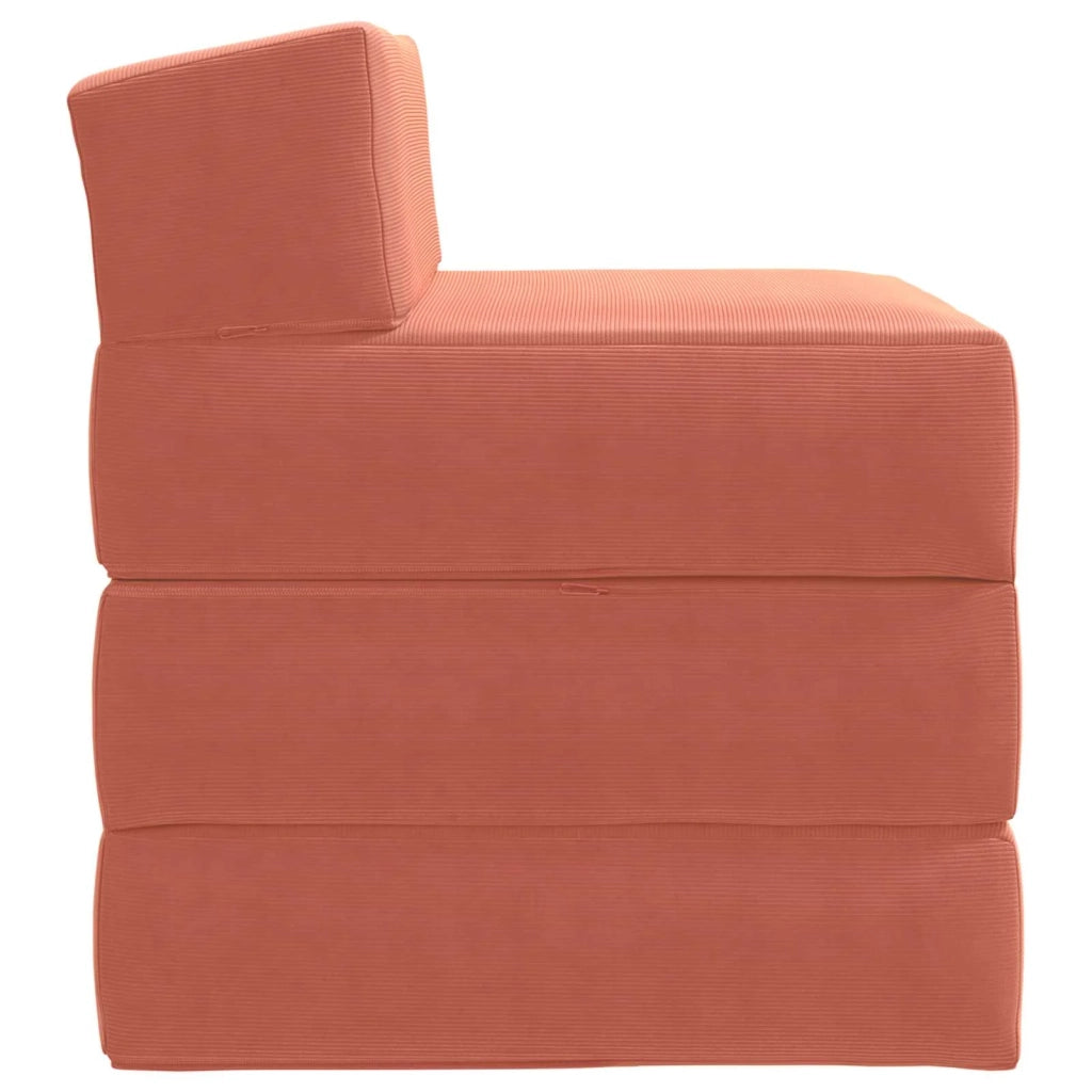 Divano Letto Pieghevole Rosso Arancio 200 x 70 x 15 cm 900016
