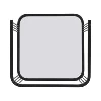 Set di 2 Tavolini da Salotto Impilabili con Piano in Marmo Lucido e Vetro, Struttura in Metallo e Cassetti, 60x60x42 cm + 50x50x34 cm, Nero