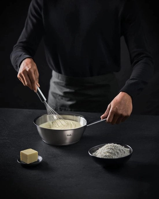 Collezione Professionale / Bicchiere a Spazzola in Acciaio Inox (20 cm) Manico a Manubrio Medio, Aiuto di Cucina Premium