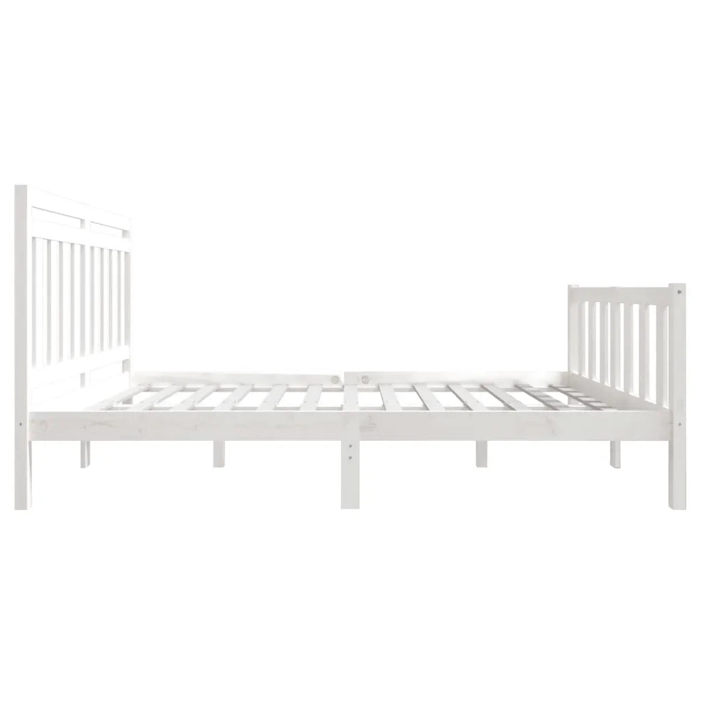Giroletto-Struttura Letto Bianco 150x200 cm King in Legno Massello 286480