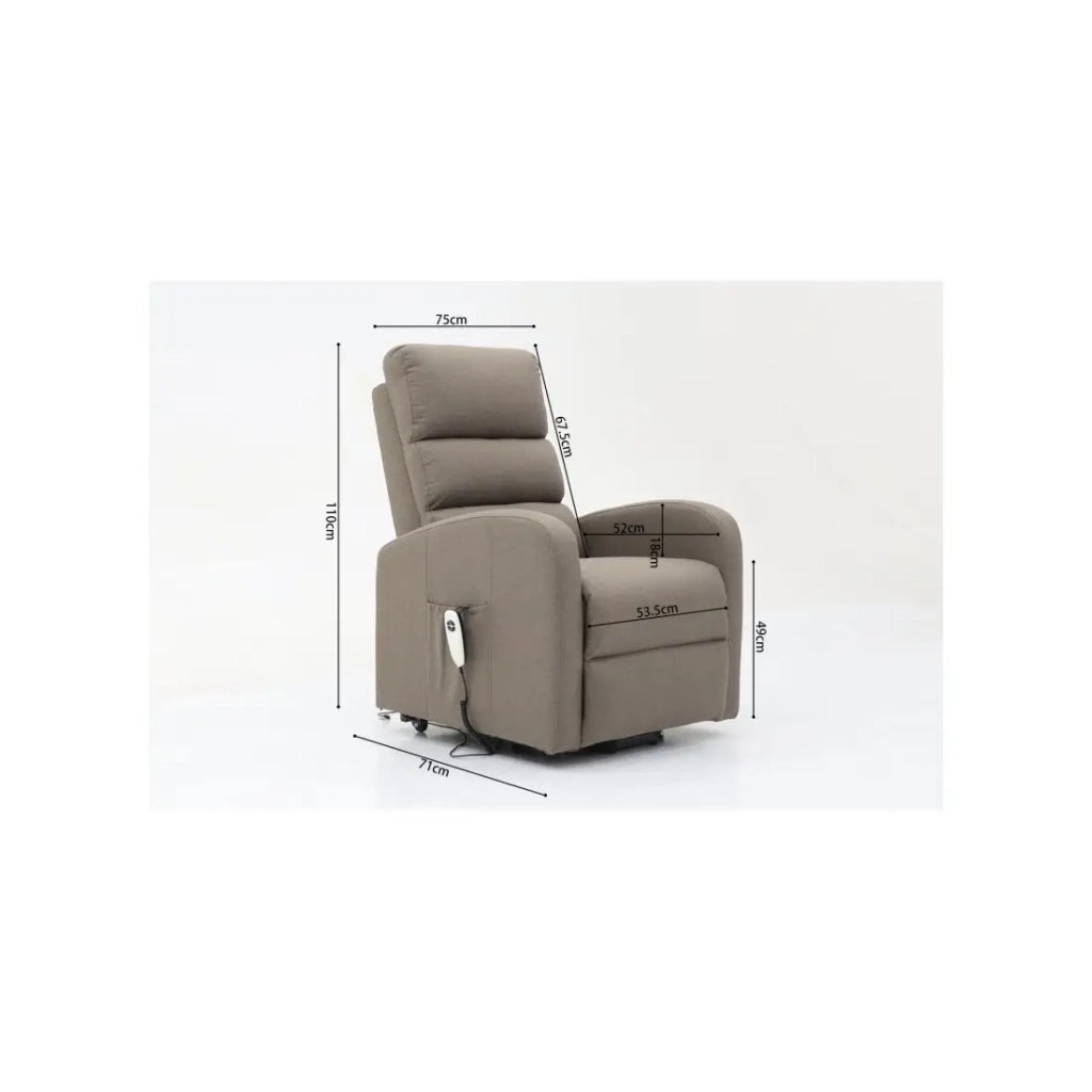 Poltrona relax reclinabile elettrica SYDNEY Tessuto Taupe