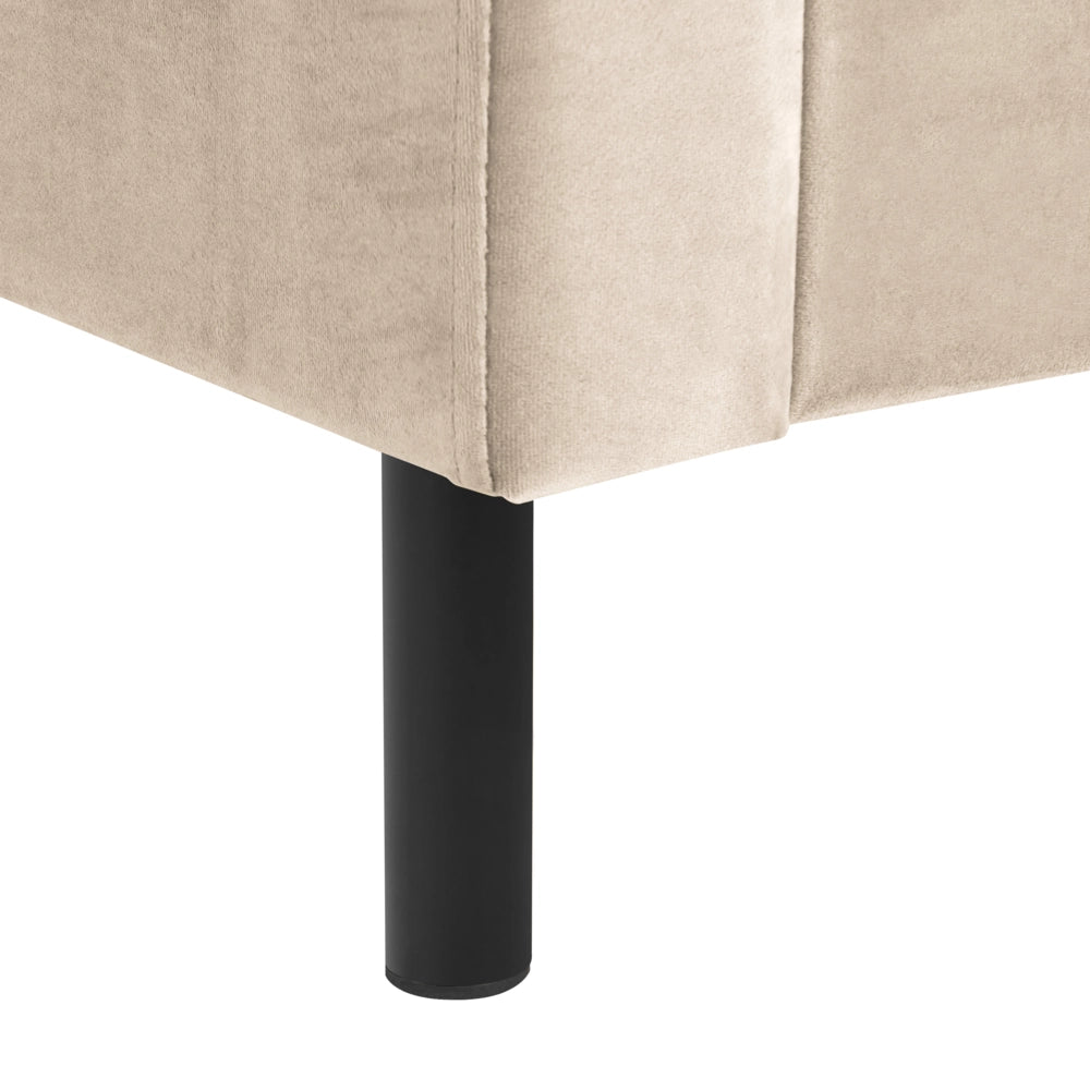 Letto matrimoniale con doghe 180 x 200 cm velluto di colore beige stile glam moderno