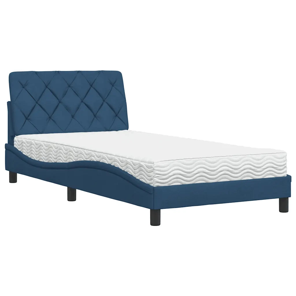 Letto con Materasso Blu 100x200 cm in Tessuto 3310726