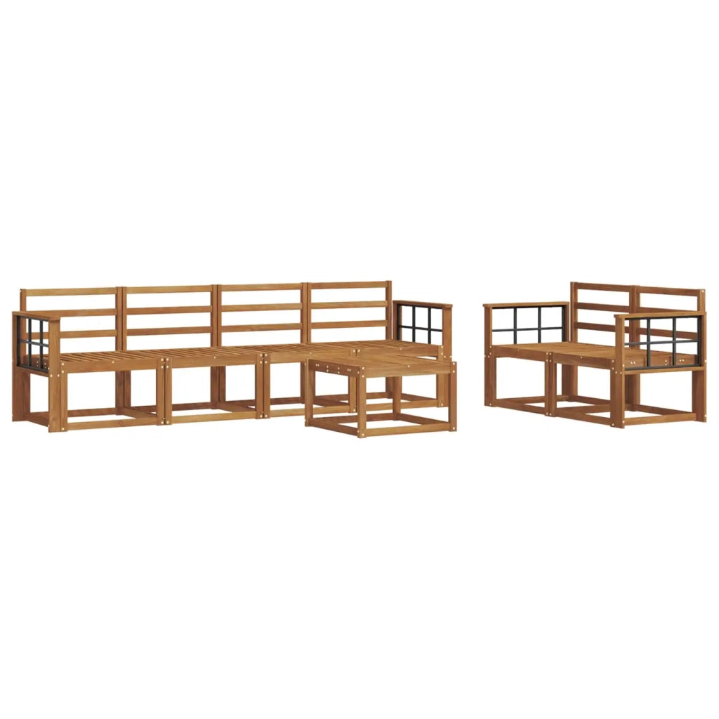 Set di divani da esterno 7 pcs Naturale