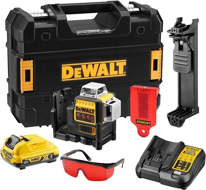 LIVELLA LASER A TRE LINEE RAGGIO ROSSO 30/50M 12V DEWALT - DCE089D1R