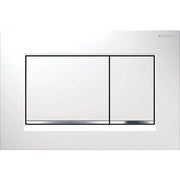 PLACCA DI COPERTURA 2 TASTI SIGMA 30 GEBERIT Bianco bordo inf. cromo lucido