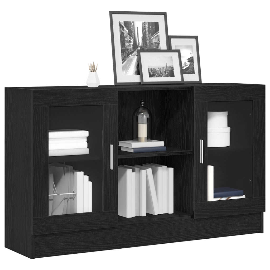 Credenza Nera in Rovere 120x30,5x70 cm in Legno Ingegnerizzato