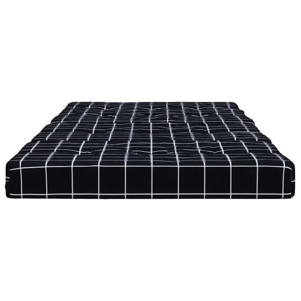 Cuscini Sedia Sdraio 2 pz Motivo Quadri Nero in Tessuto Oxford 362000