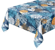 Tovaglia Cucina Antimacchia Plastificata 140x50 Cm Palme Metallizzate Copritavolo Tropicale Dis_A