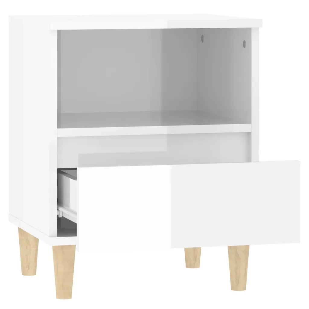 Comodini 2 pz-Set di 2 Tavolino da notte in Bianco Lucido 40x35x50 cm 745409