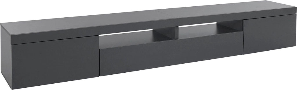 Mobile Tv 3 Ante e Ripiano a Giorno 240x40x35 cm Essential 2A 1R Grigio Antracite Opaco