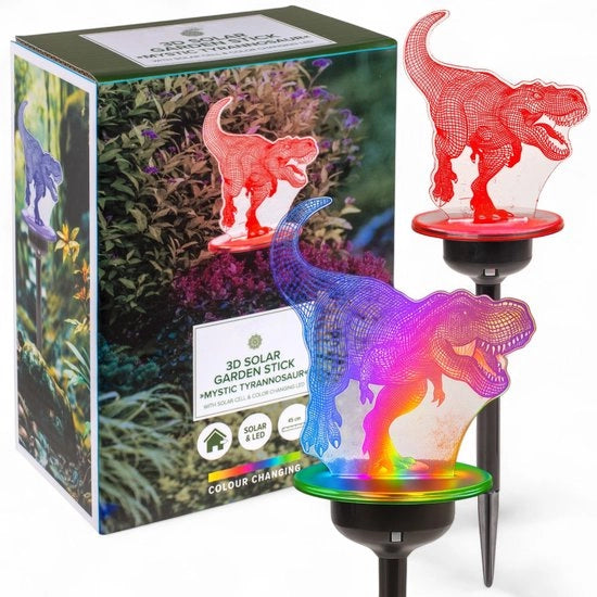 Illuminazione per giardino a energia solare - 3D forma acrilica - Lampada LED color cambiante - Resistente al tempo - Senza fili - 45 cm di altezza - Luce per giardino
