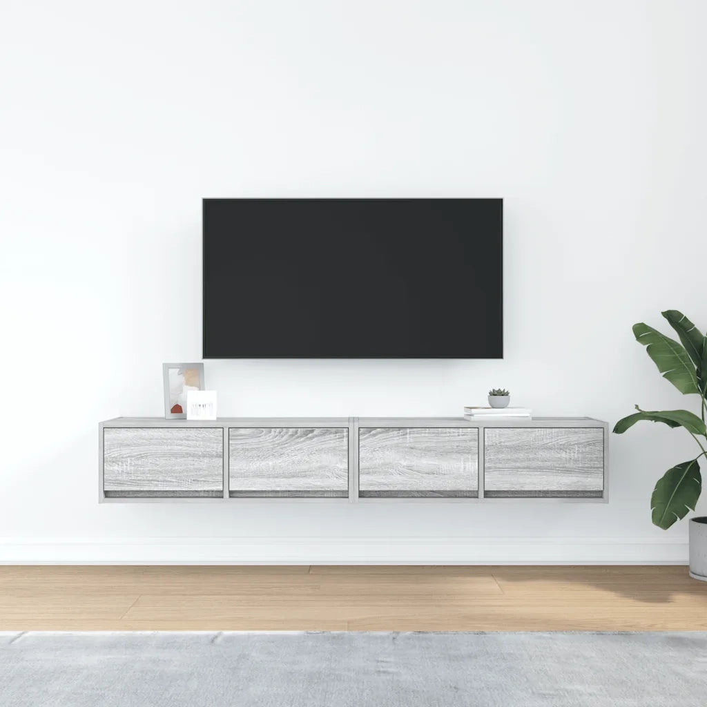 Mobili TV 2pz Grigio Sonoma 80x31x25,5 cm Legno Multistrato