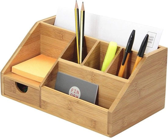 Organizzatore per Ufficio e Scuola con Supporto per Materiali di Disegno e Controllo a Distanza - Compartimenti Multifunzionali per Casa e Ufficio