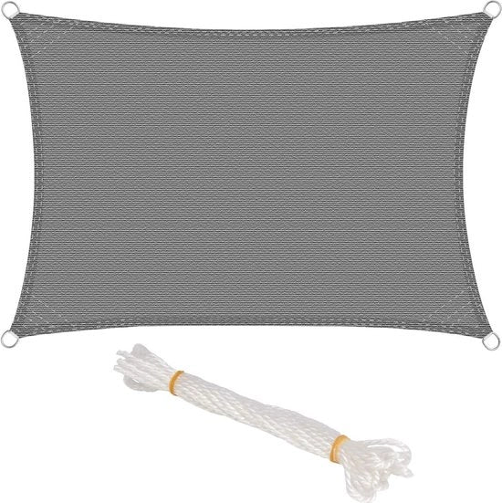 Tende solari rettangolari 25 x 4 m - ademanti HDPE - protezione contro vento, sole e radiazioni UV - grigio Tende solari