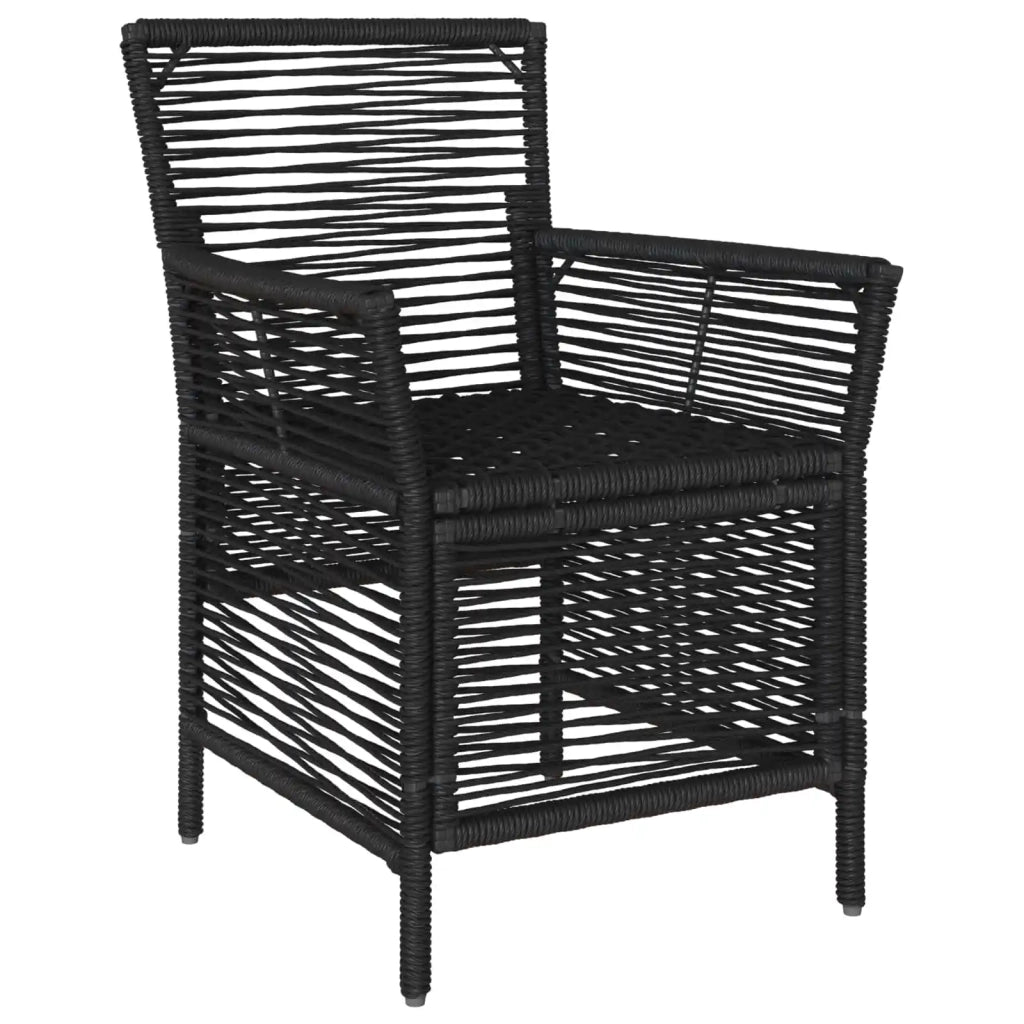 Sedia da esterno con cuscino 2 pcs Nero e Crema polyrattan 42026686