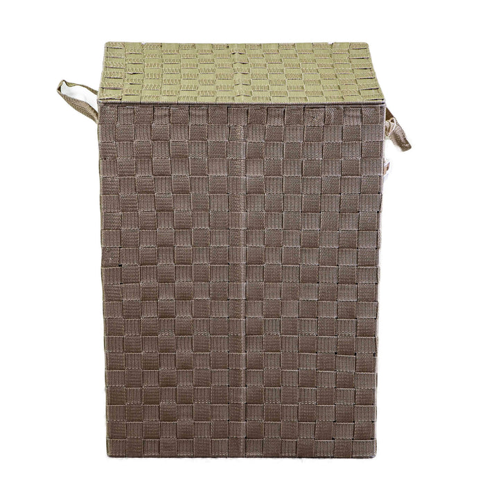 Cesto Portabiancheria in poliestere tortora foderato 1-3rettangolare