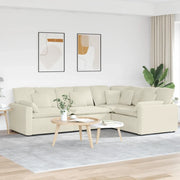 Divano Modulare con Cuscini in Velluto Crema 3321166