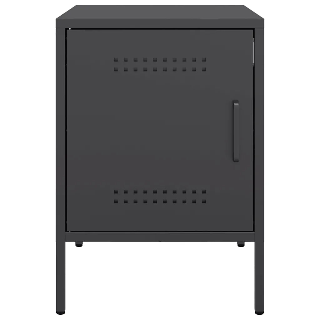 Comodino Nero 36x39x50,5 cm in Acciaio