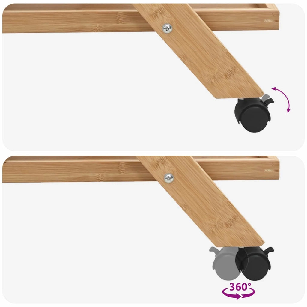 Carrello da Cucina con Ruote Marrone Chiaro 65 x 40,5 x 76,5 cm