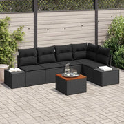 Set Divano da Giardino con cuscino 6 pcs Nero polyrattan 3347961