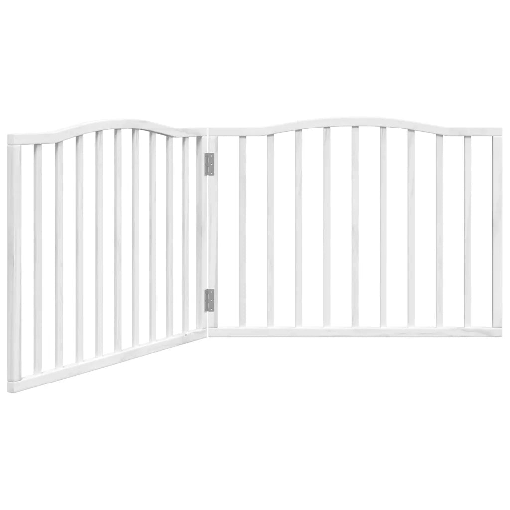 vidaXL Cancello per Cani Pieghevole 2 Pannelli Bianco 160 cm Pioppo